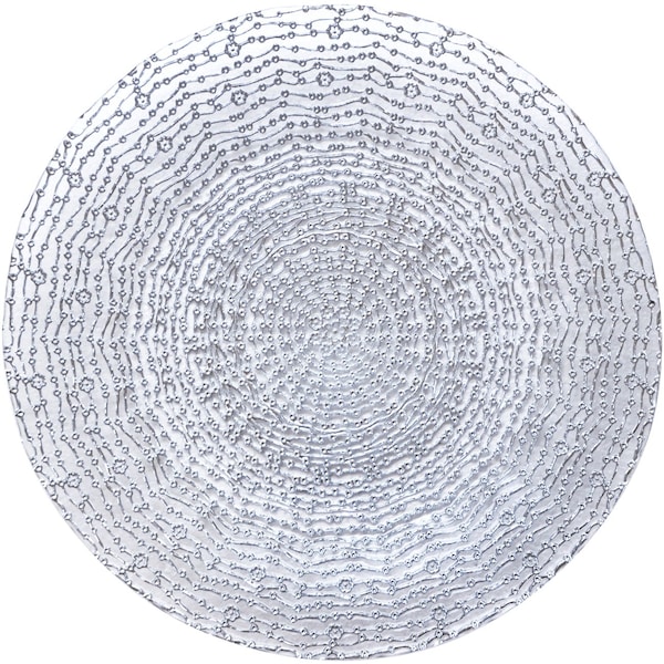 Bon Chef Luxury Design, Decorative Glass Charger, Silver, Handwash Only, (8Pcs / Case) 200004S - main